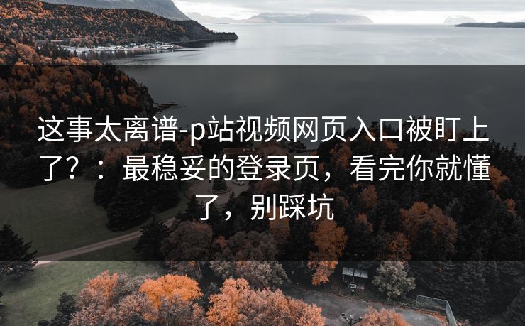 这事太离谱-p站视频网页入口被盯上了？：最稳妥的登录页，看完你就懂了，别踩坑