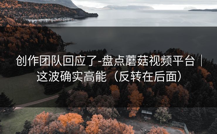 创作团队回应了-盘点蘑菇视频平台｜这波确实高能（反转在后面）
