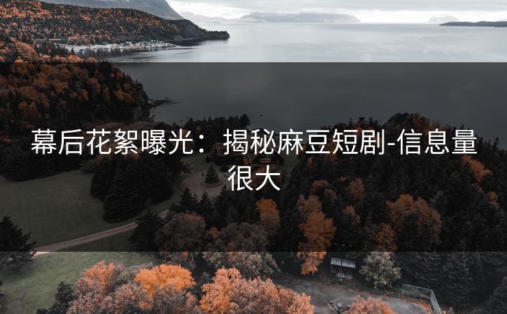 幕后花絮曝光：揭秘麻豆短剧-信息量很大