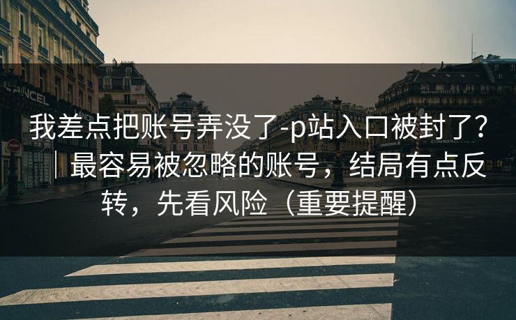 我差点把账号弄没了-p站入口被封了？｜最容易被忽略的账号，结局有点反转，先看风险（重要提醒）