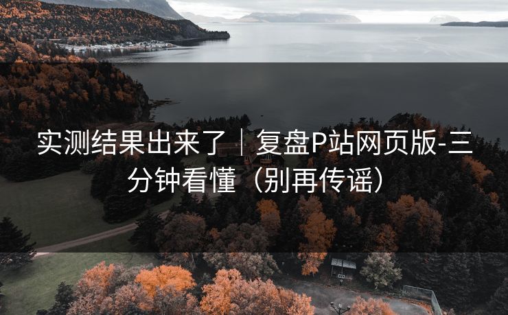 实测结果出来了|复盘P站网页版-三分钟看懂(别再传谣) 实测结果出来了|复盘P站网页版-三分钟看懂(别再传谣)