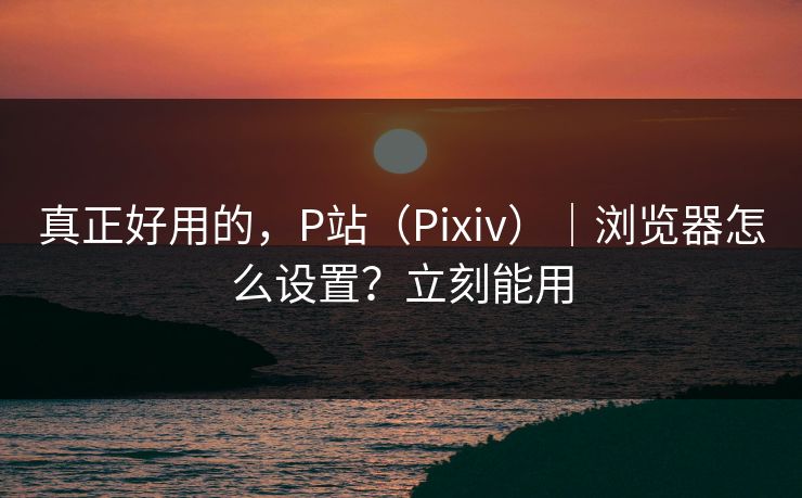真正好用的,P站(Pixiv)|浏览器怎么设置?立刻能用 真正好用的,P站(Pixiv)|浏览器怎么设置?立刻能用